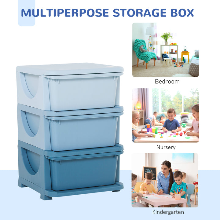 3-Tier Toy Storage Box Kids Toy Storage with Removable Boxes