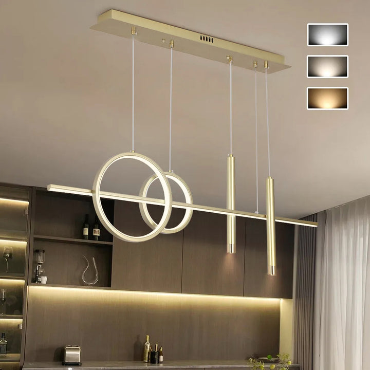 Geometric Kitchen Island Light Metal Pendant Light in Gold