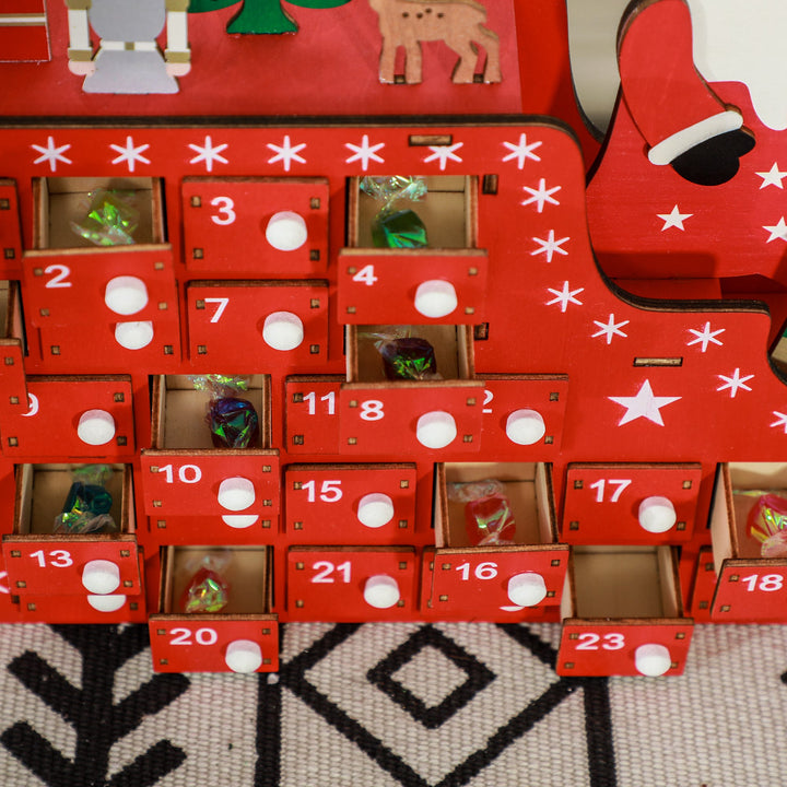 24-Drawer Reusable Santa Sleigh Christmas Advent Calendar