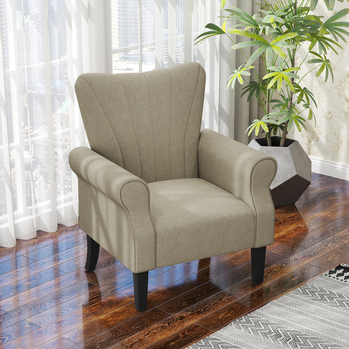 Upholstered Accent Chair with High Back