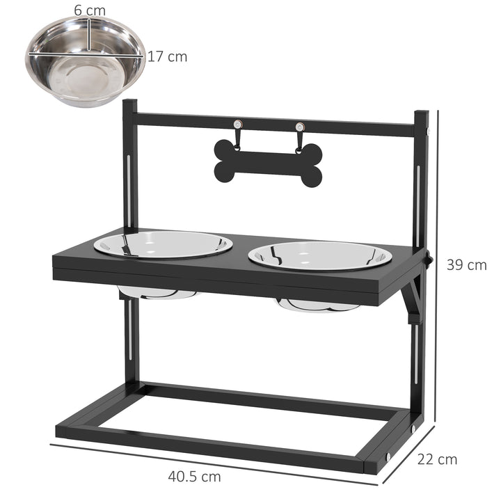 Elevated Dog Bowls with Adjustable Height Stand