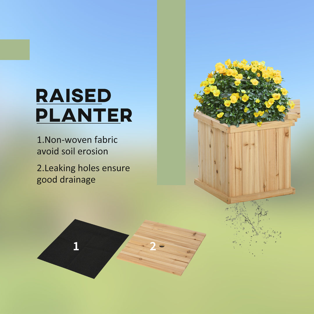 Wooden Garden Planter & Bench Combination Garden Raised Bed Patio Park Natural 176 x 38 x 40 cm