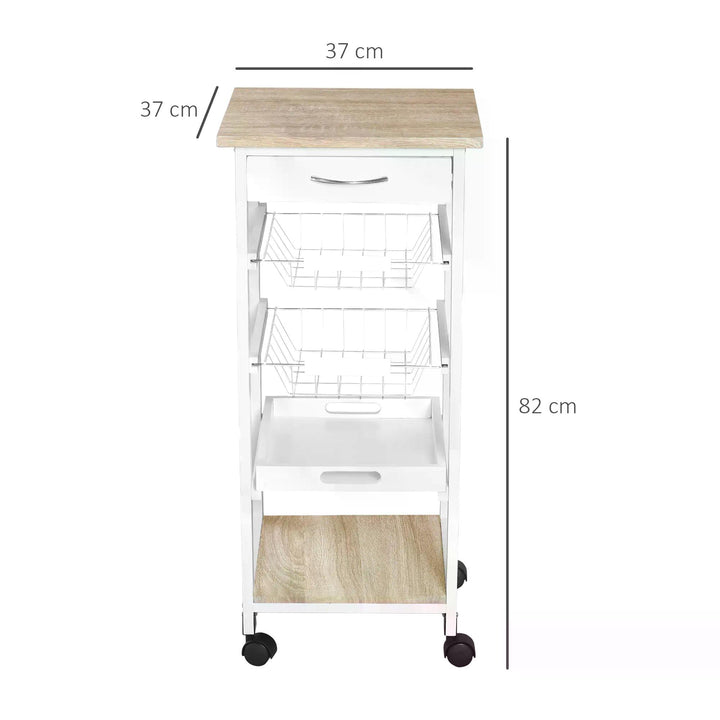 Mobile Rolling Kitchen Island Trolley for Living room