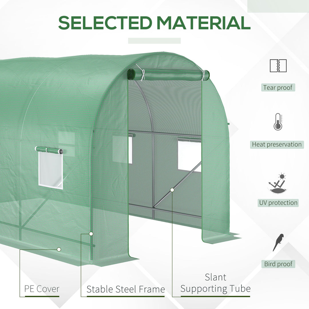 3.5 x 2 x 2 m Polytunnel Greenhouse