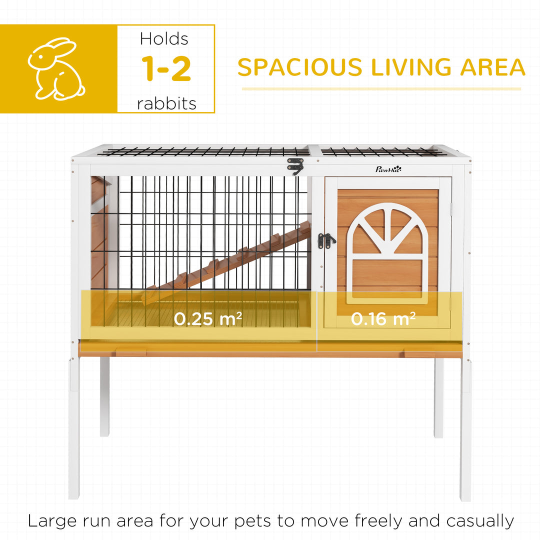 Rabbit Hutch: Wooden Cage with Removable Tray & Openable Roof