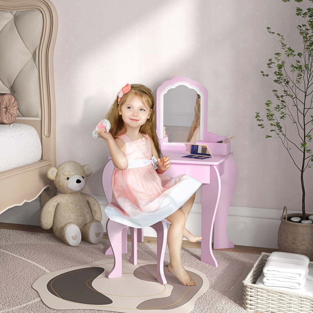 Child's Vanity Set with Cloud-Shaped Mirror