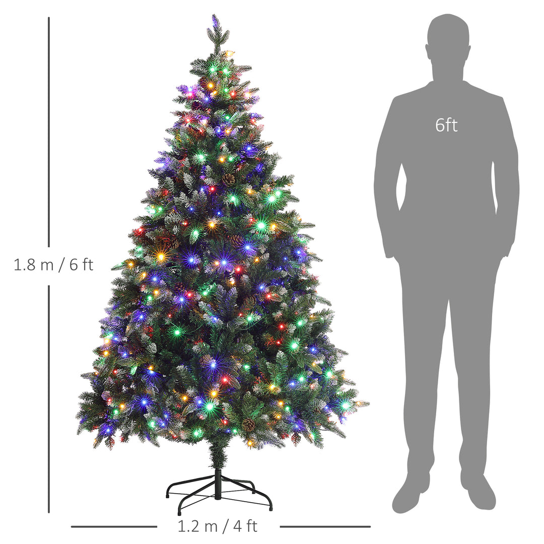 6ft Prelit Artificial Christmas Tree with Dual Colour LED Light and 1078 Tips