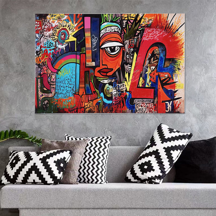 Abstract Geometric People Colorful Graffiti Wall Art Decor Canvas Prints Living Room