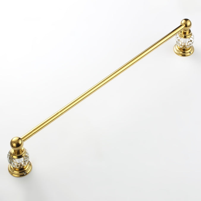 Charles Modern Wall-Mount 24 Inch Crystal Gold Finish Bathroom Single Towel Bar