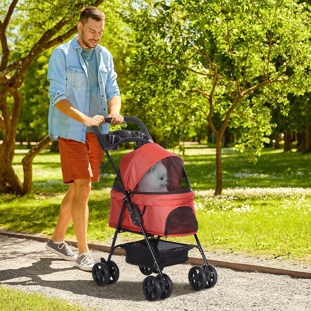 Pet Pram: No-Zip Foldable Trolley with EVA Wheels