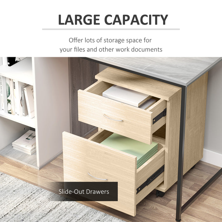 HOMCOM File Cabinet Cupboard Storage with Two Drawers