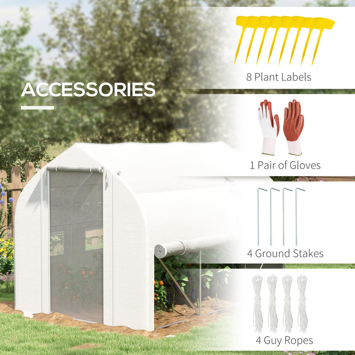 3 x 2m Walk-in Polytunnel Greenhouse