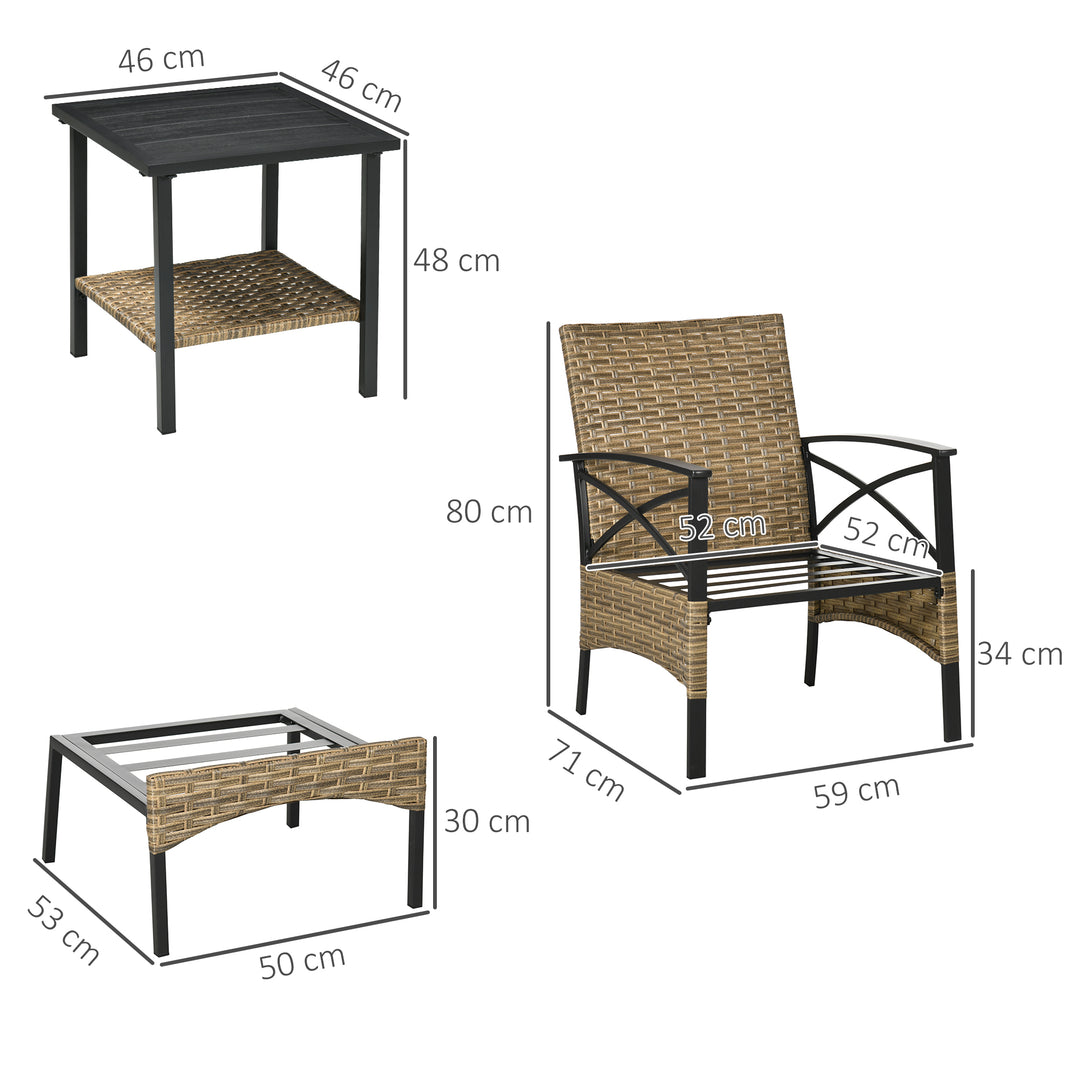 5-Piece PE Rattan Garden Furniture Set