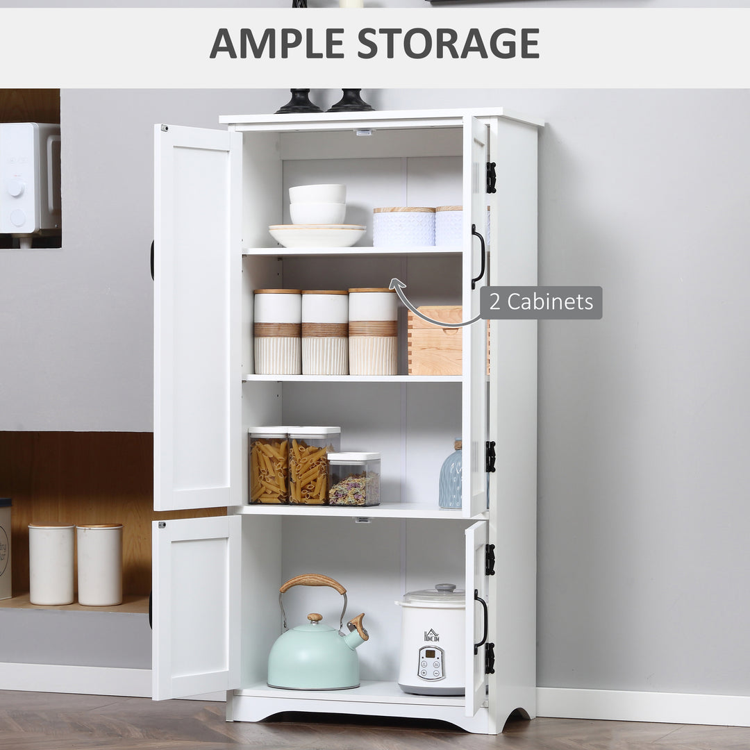 Accent Floor Storage Cabinet Kitchen Pantry with Adjustable Shelves and 2 Lower Doors