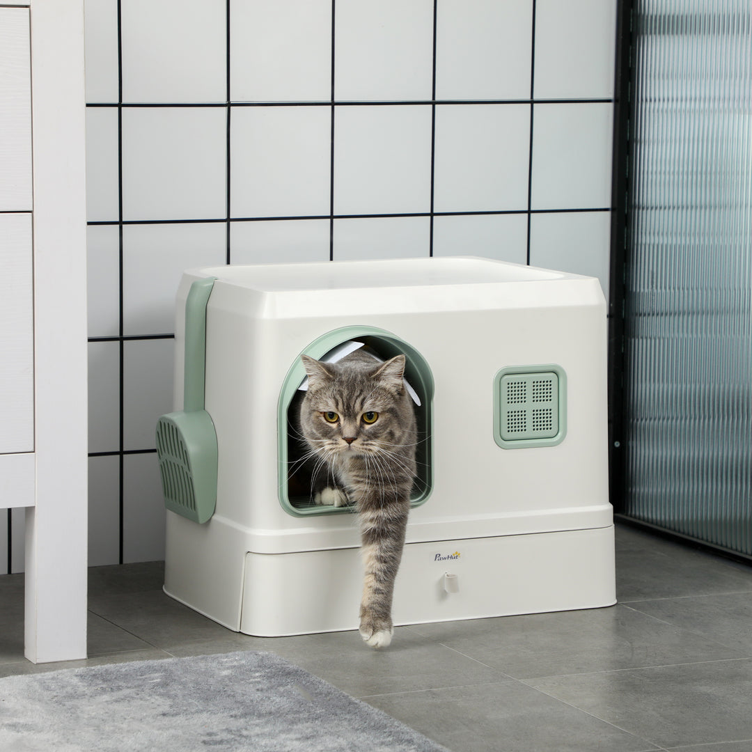 Hooded Cat Litter Box: Drawer Pan