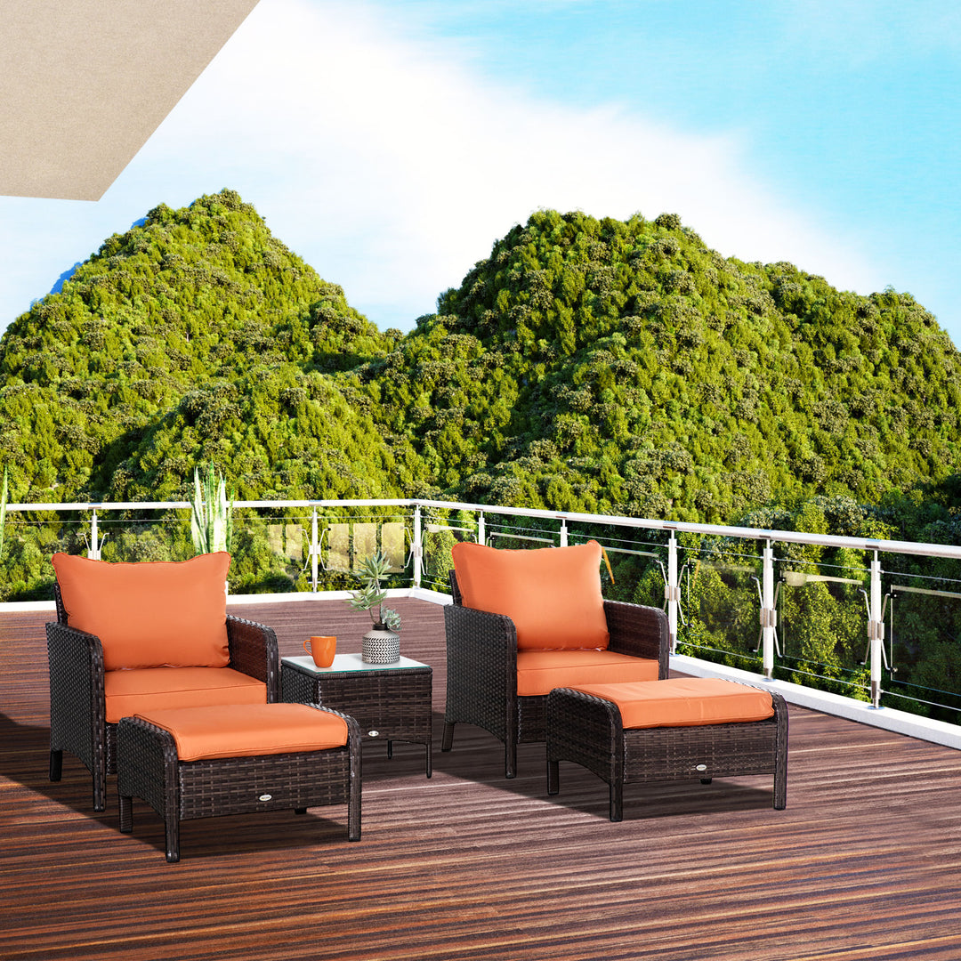 5 Pcs PE Rattan Garden Furniture Set