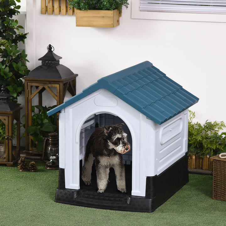 Dog House Dog Kennel 64.5 x 57 x 66cm with Sturdy Thick PP & Elevated Base for Miniature Dogs