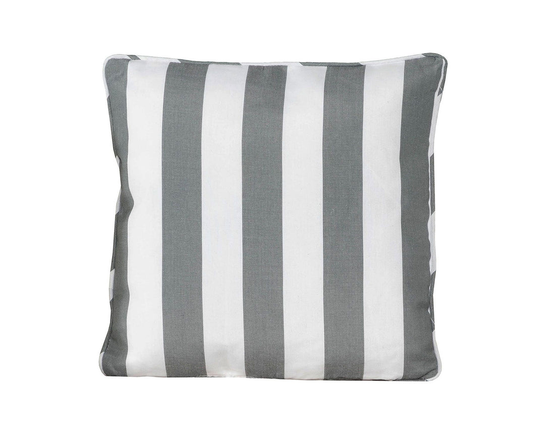 Premium Scatter Cushion in Thick Grey Stripe - Rattan Direct