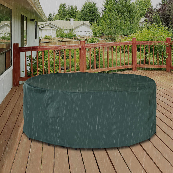 Garden Patio Large Furniture Set Round Cover 600D Oxford Waterproof Ф193 x 80H cm