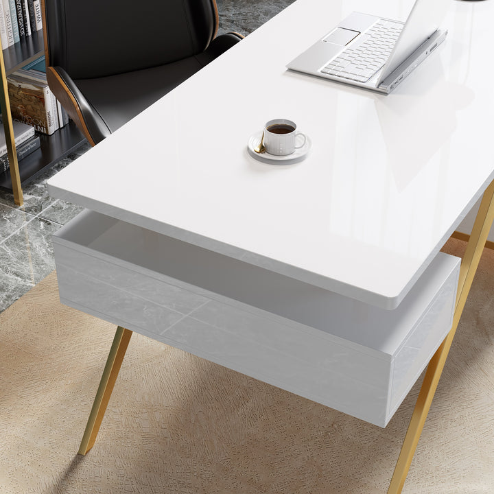 Executive Office Desk with Drawers & Storage White Home & Office Furniture (1400mm)