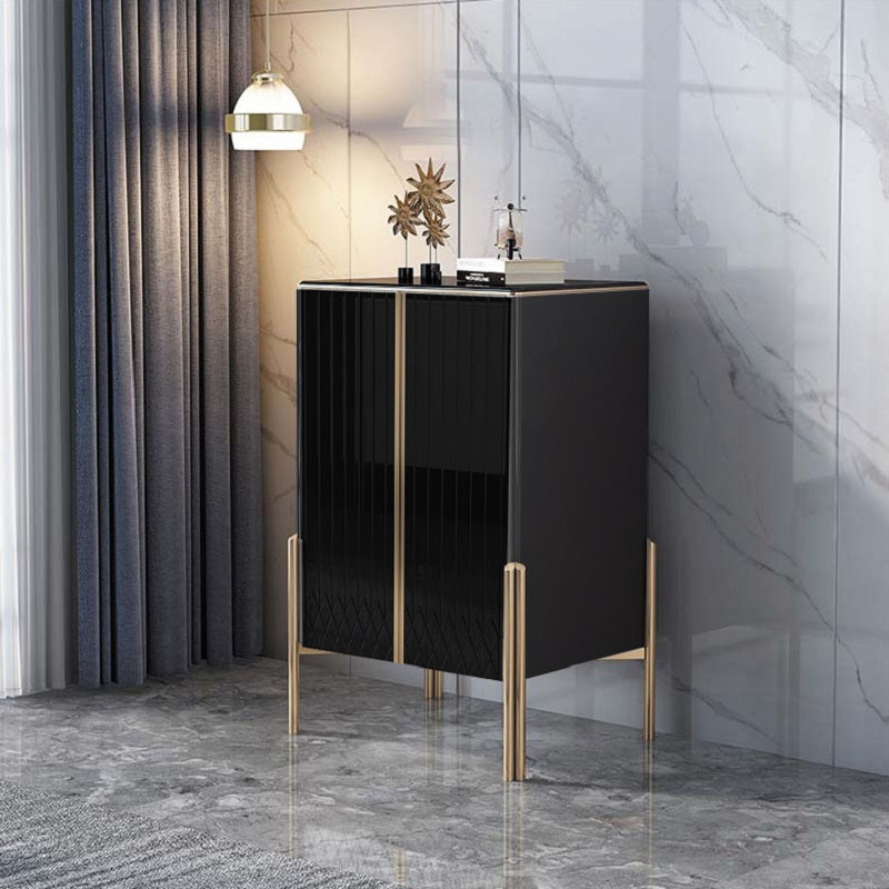 Aro Contemporary Black 2 Doors Chest Modern Accent Cabinet for Storage