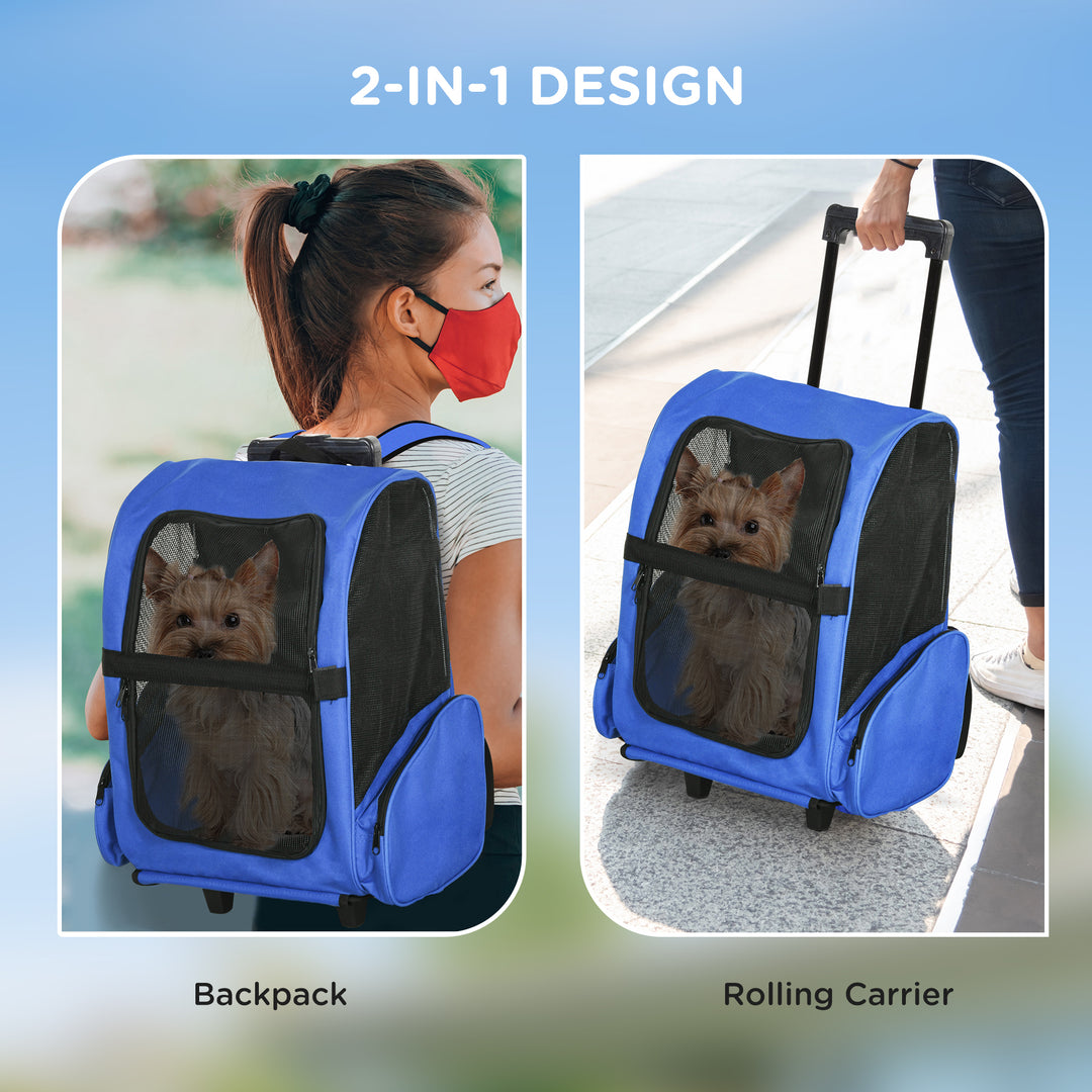 Portable Pet Carrier Backpack with Trolley