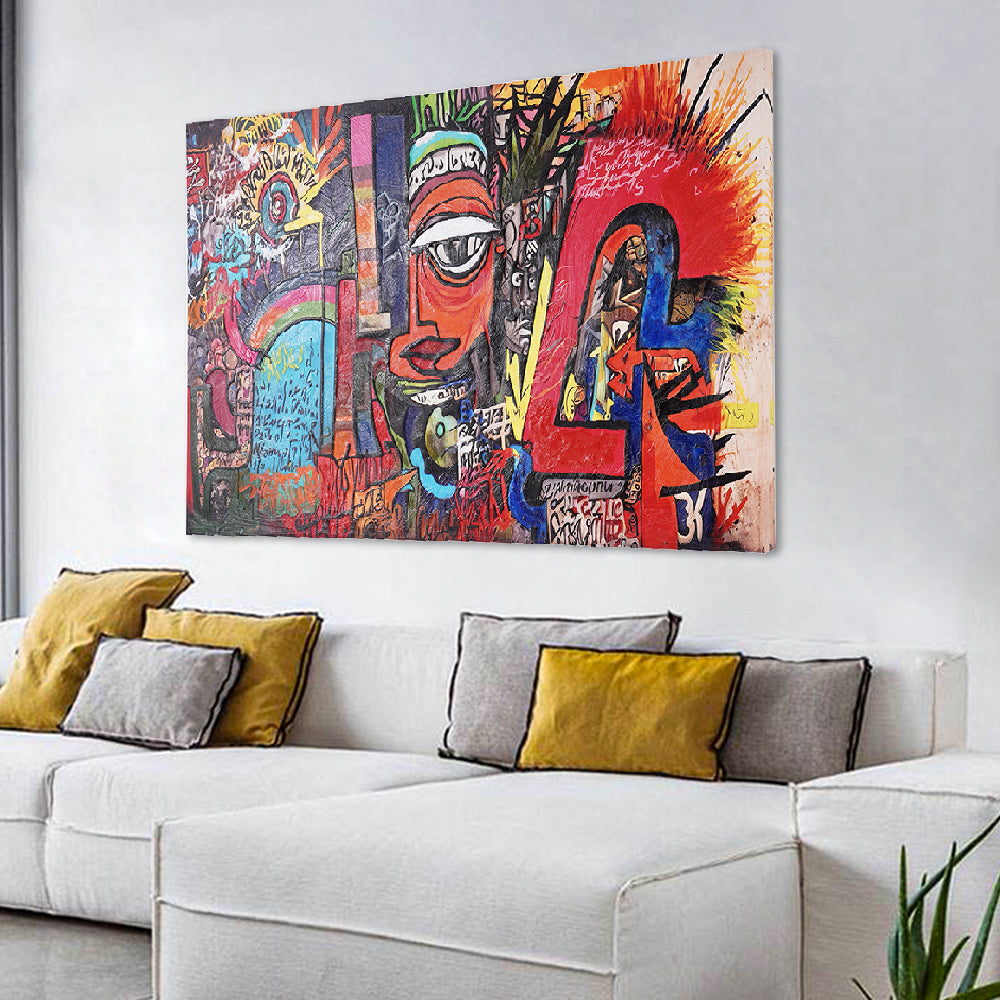 Abstract Geometric People Colorful Graffiti Wall Art Decor Canvas Prints Living Room