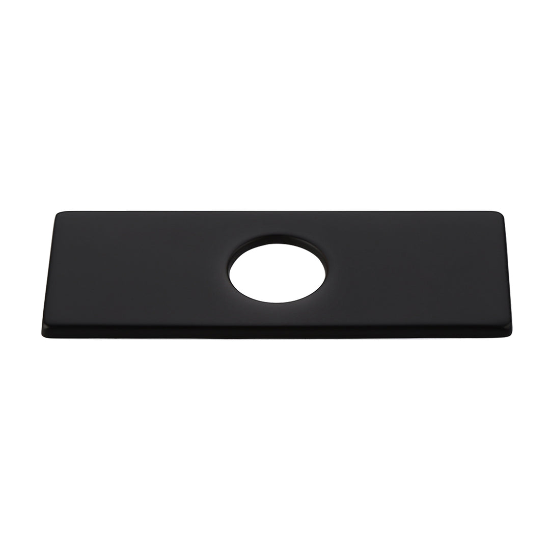 Square Escutcheon Plate Bathroom Vanity Basin Tap Hole Cover Deck Plate Matte Black