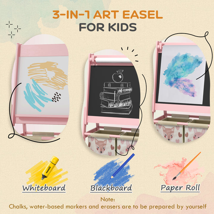 Three-In-One Kids Easel with Paper Roll