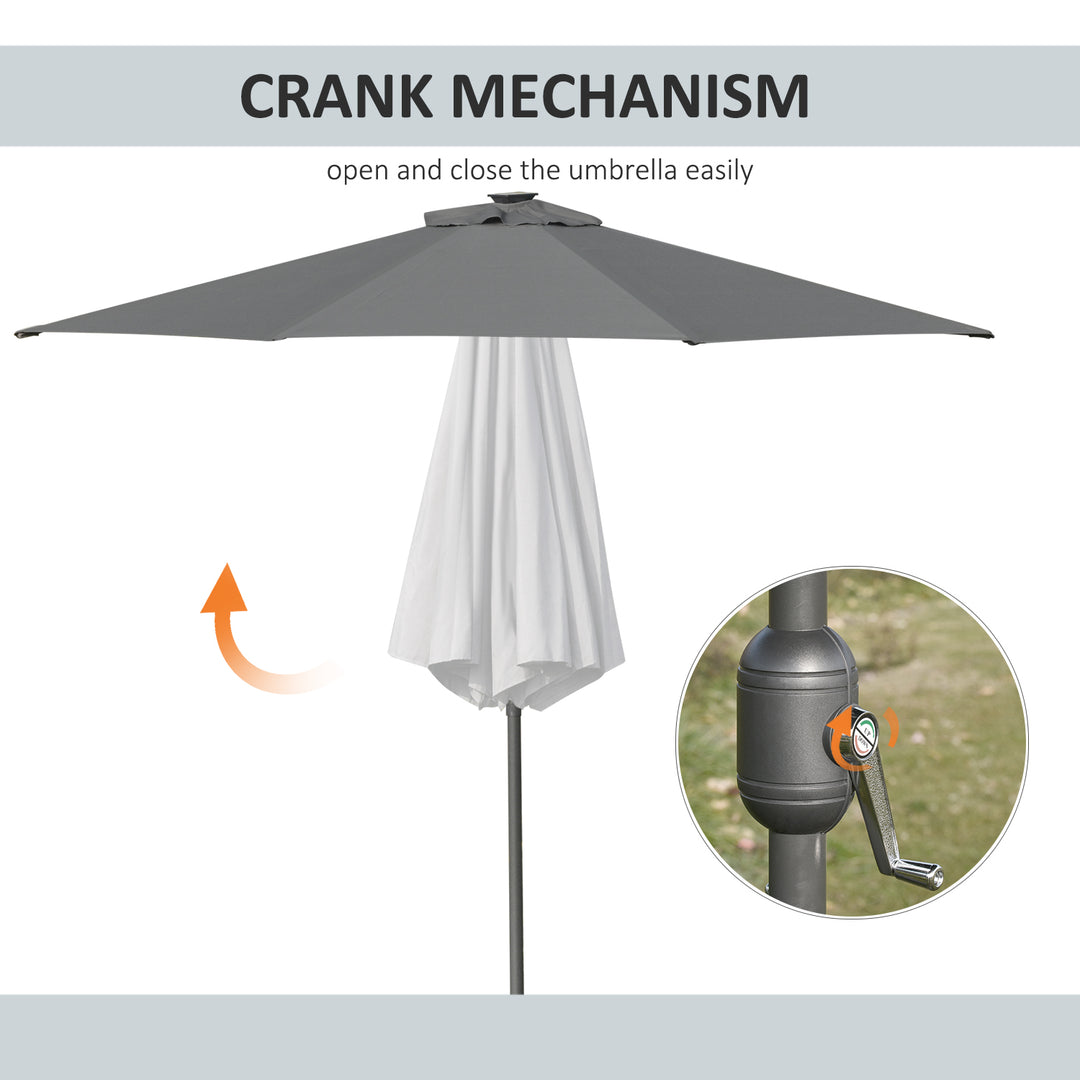 Waterproof Patio Parasol with LED Lights