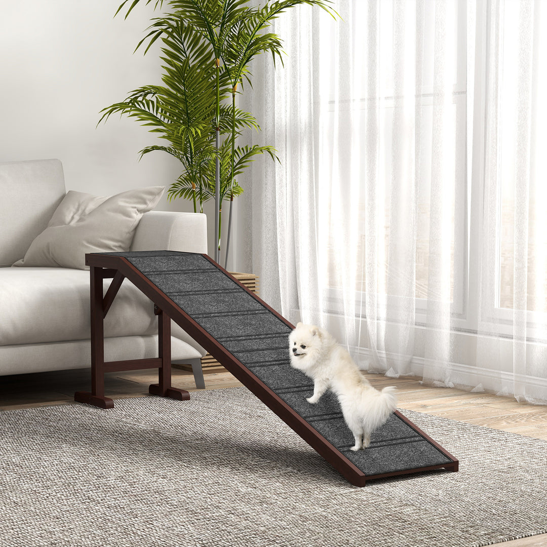 Pet Ramp for Dogs Non-slip Carpet Top Platform Pine Wood 188 x 40.5 x 63.5