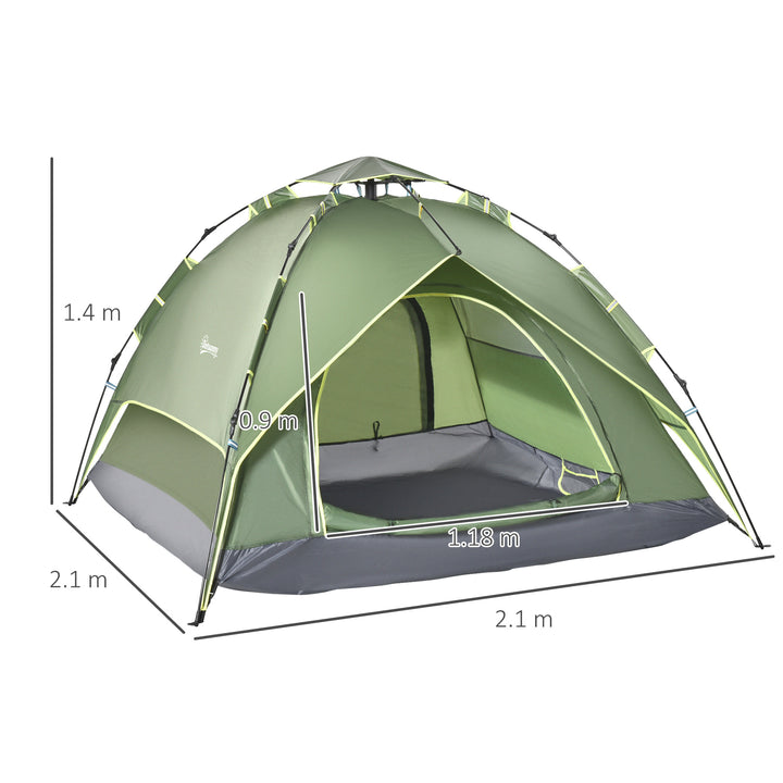 Three Man Pop Up Tent Camping Festival Hiking Family Travel Shelter Portable