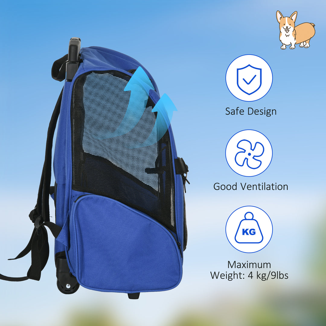 Portable Pet Carrier Backpack with Trolley