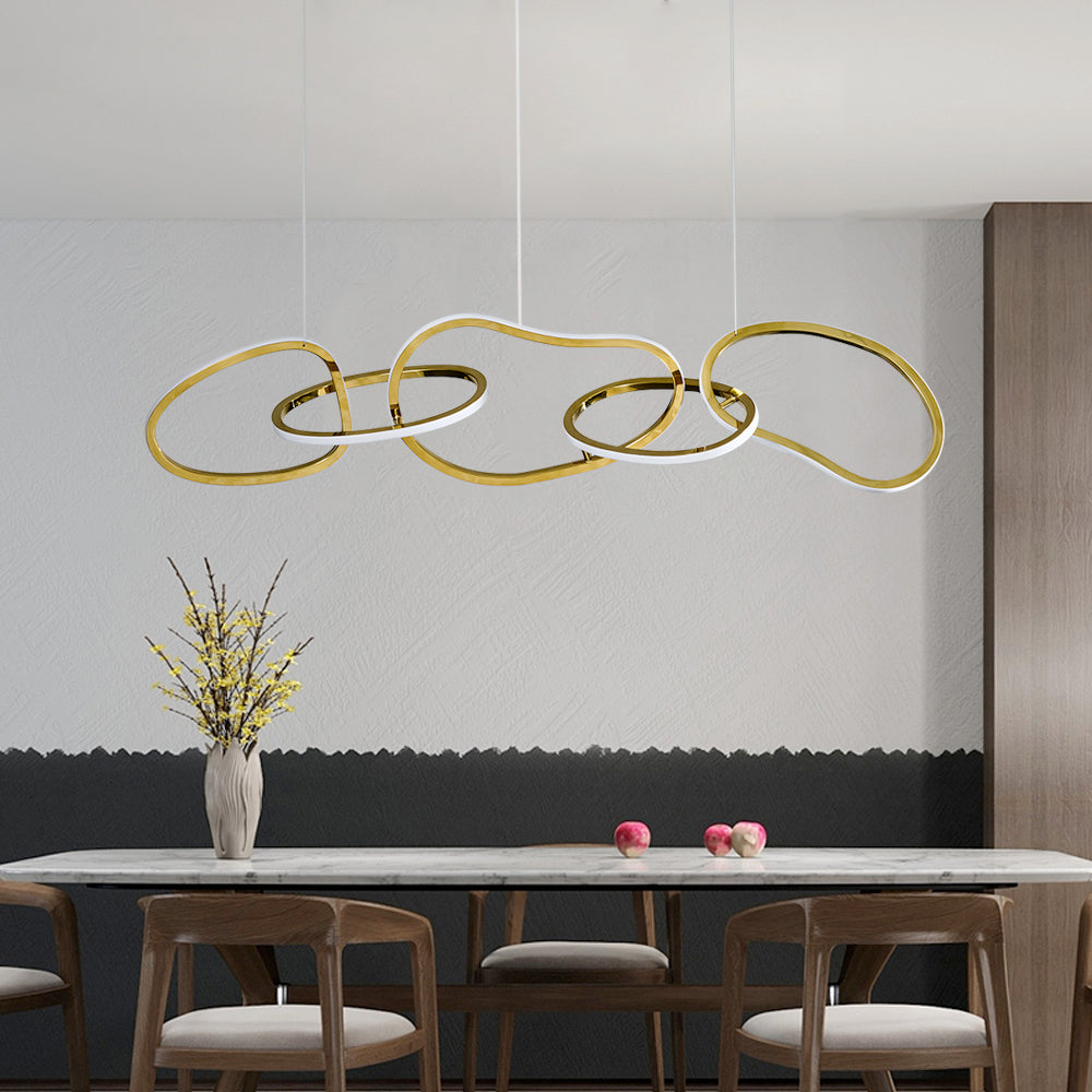 Minimalist Geometric Kitchen Island Light 5-Light Pendant Light for Dining Room