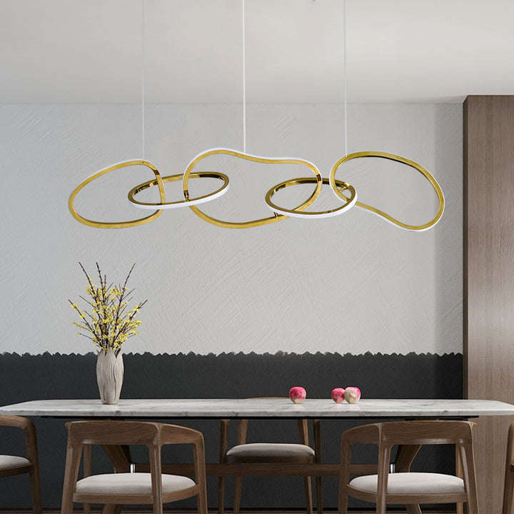 Minimalist Geometric Kitchen Island Light 5-Light Pendant Light for Dining Room