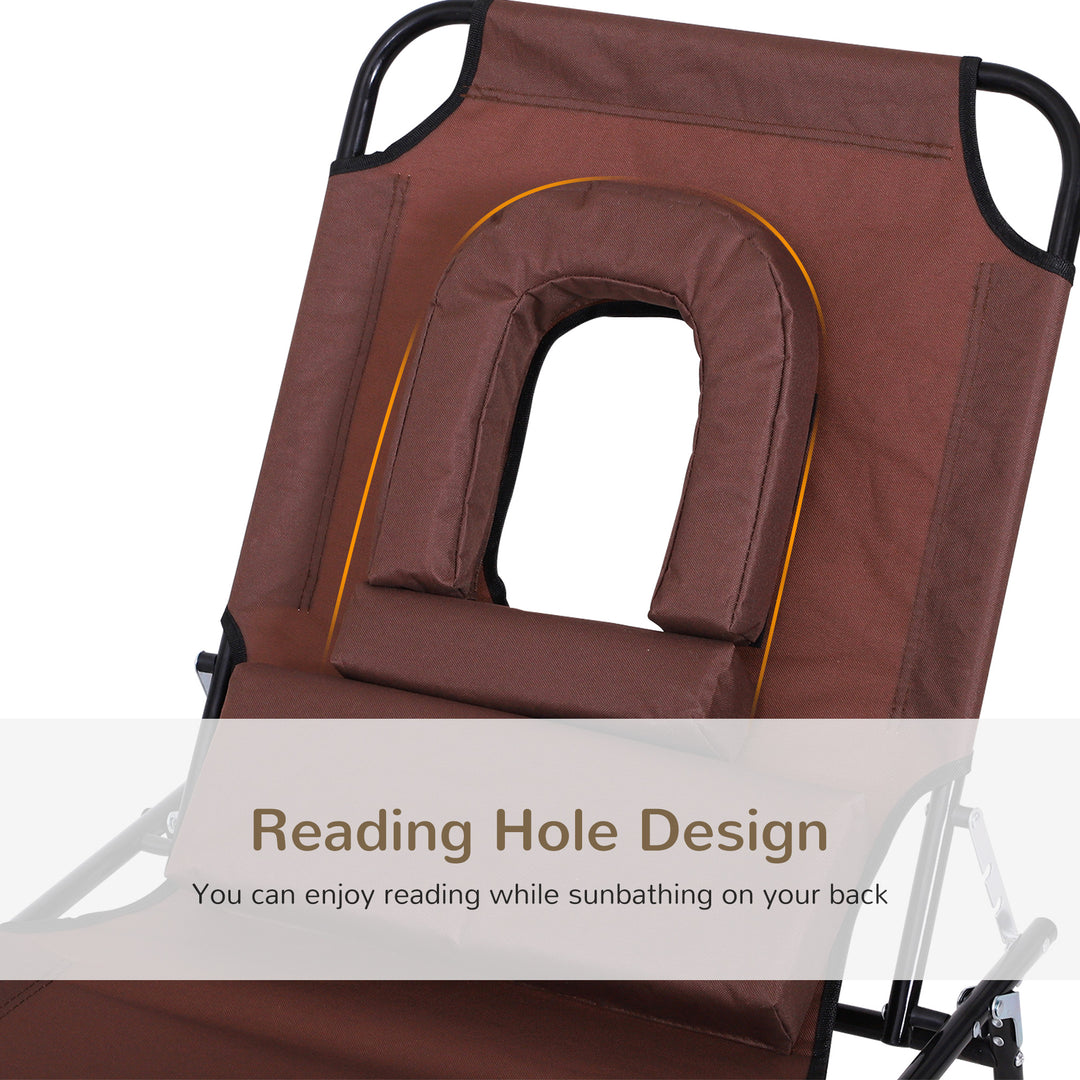 Sun Lounger with Pillow and Reading Hole