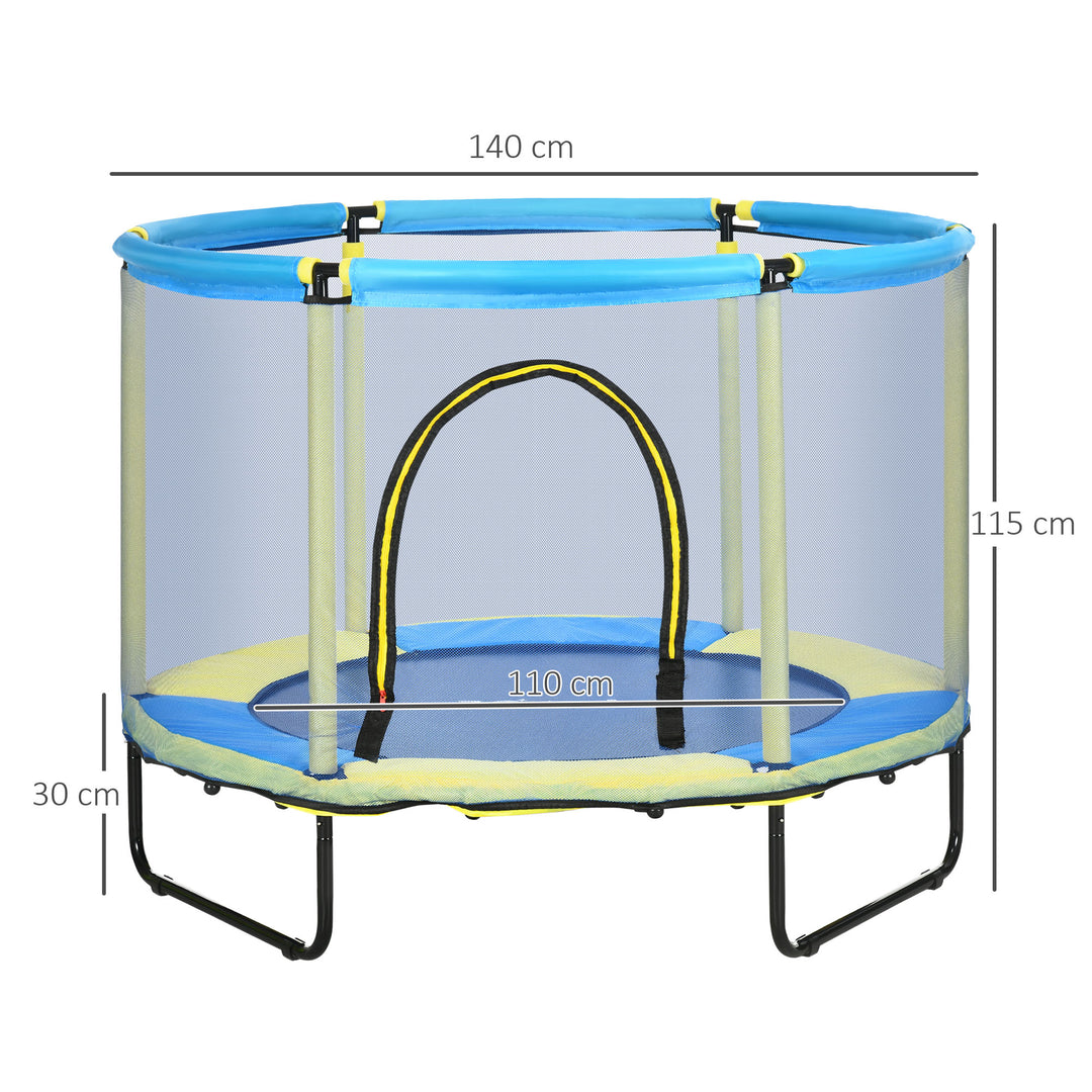 140 cm Kids Trampoline Indoor Bouncer Jumper with Security Enclosure Net