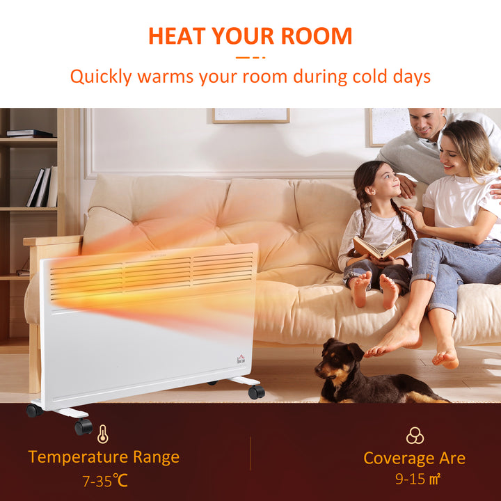 Convector Heaters Freestanding or Wall-mounted Portable Electric Heating w/ 2 Heat Settings