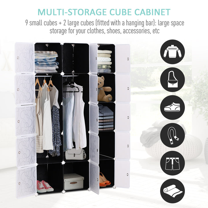 HOMCOM Cube DIY Wardrobe, Interlocking Plastic