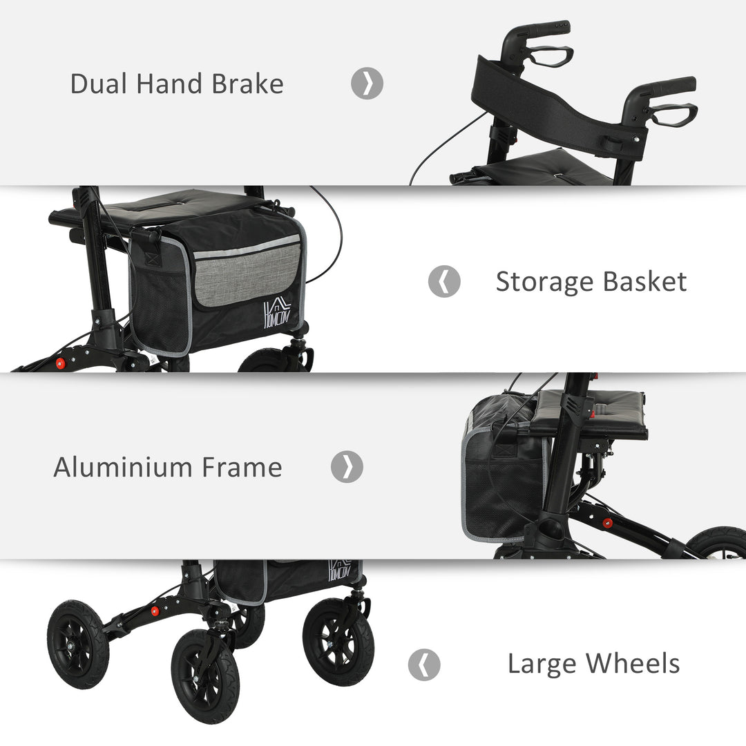 Folding Rollator Walker with Padded Seat