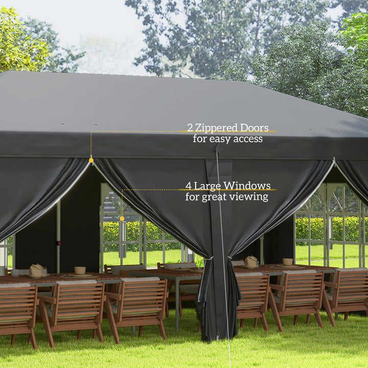 3 x 6 m Pop Up Gazebo with Sides and Windows