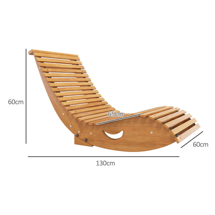 Waterproof Wooden Rocking Chair with Slatted Seat