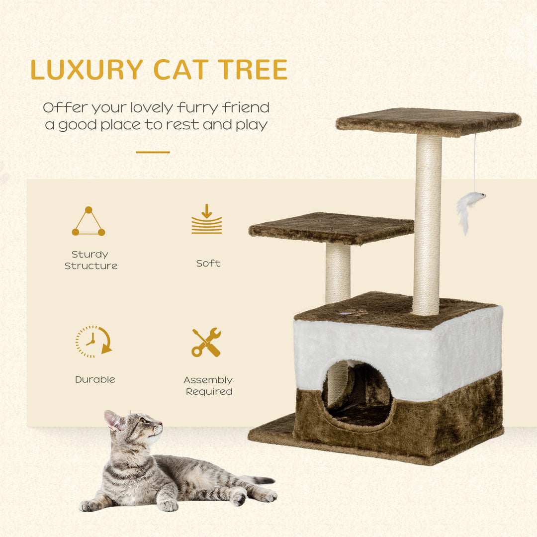 Cat Scratching Post Cat Tree with Condo Perch Interactive Mouse Toy