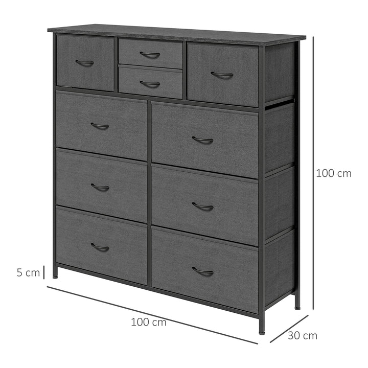 Bedroom Dresser: 10 Fabric Drawers