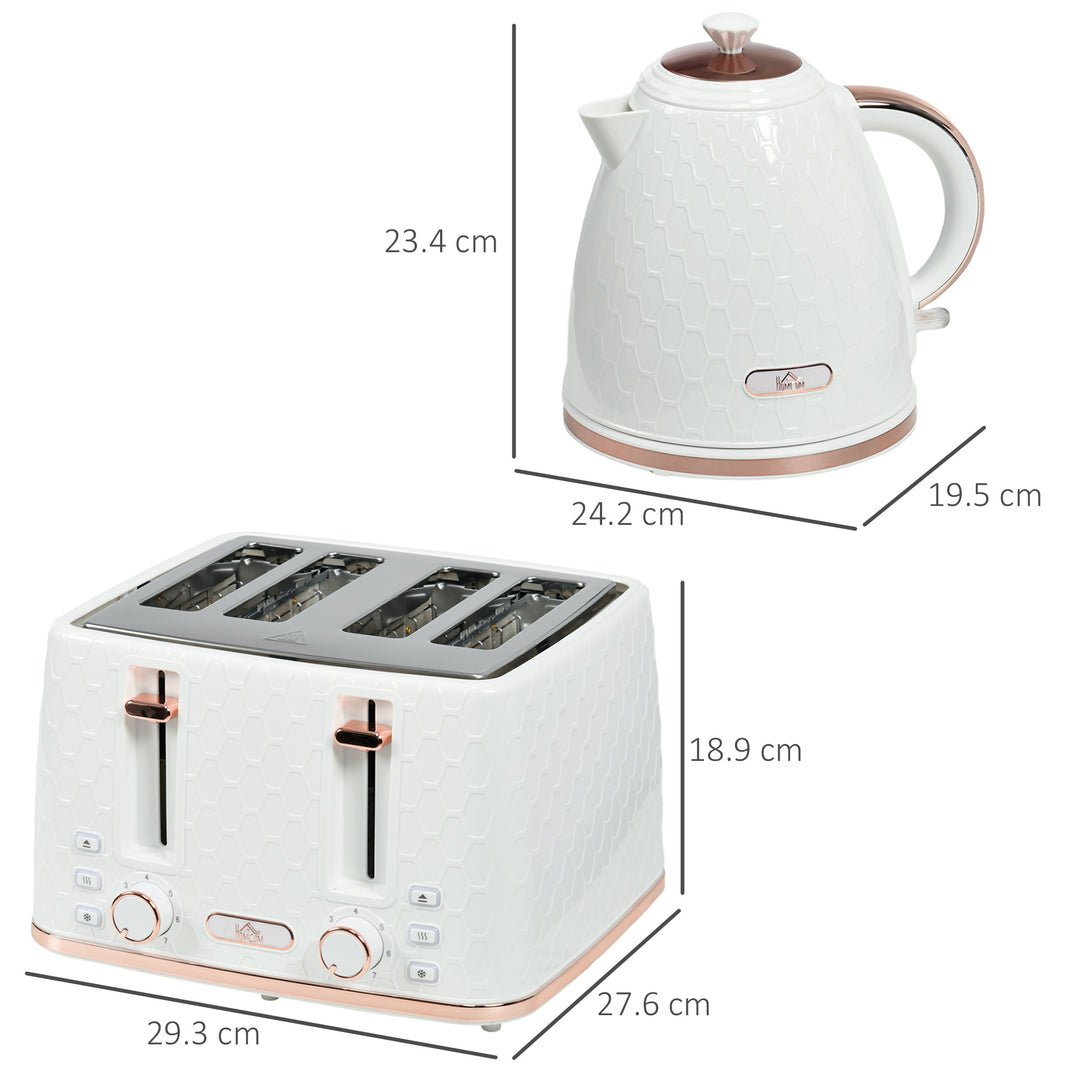 1.7L 3000W Fast Boil Kettle & 4 Slice Toaster Set