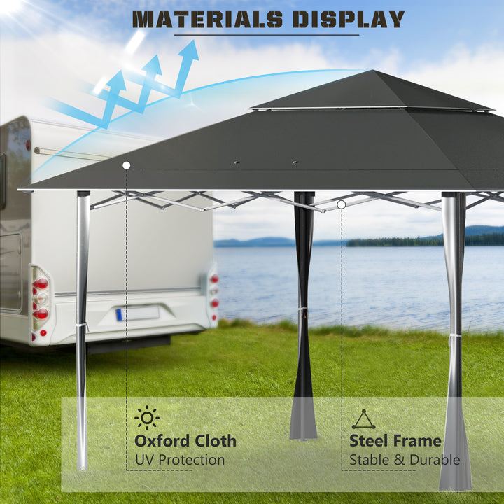 4 x 4m Pop-up Gazebo Double Roof Canopy Tent with Roller Bag & Adjustable Legs Outdoor Party