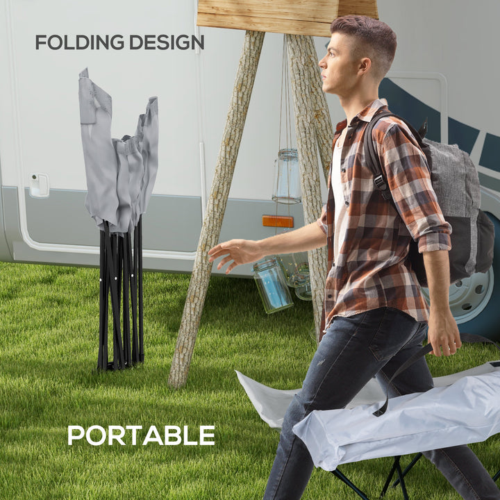 Portable Sun Lounger: Foldable Outdoor Sunbed with Side Pocket & Headrest