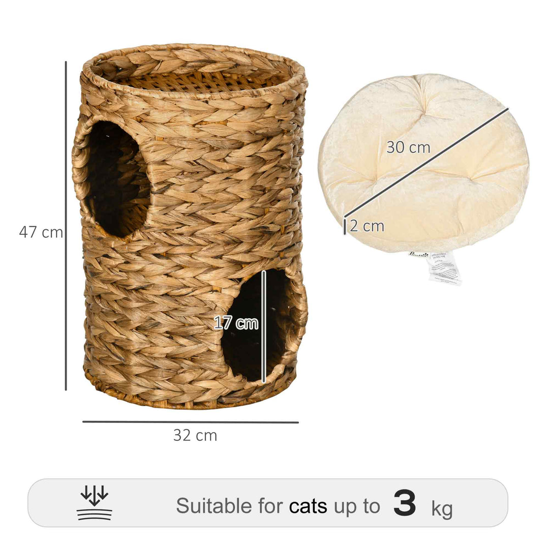 47cm Cat Barrel Tree for Indoor Cats with 2 Cat Houses