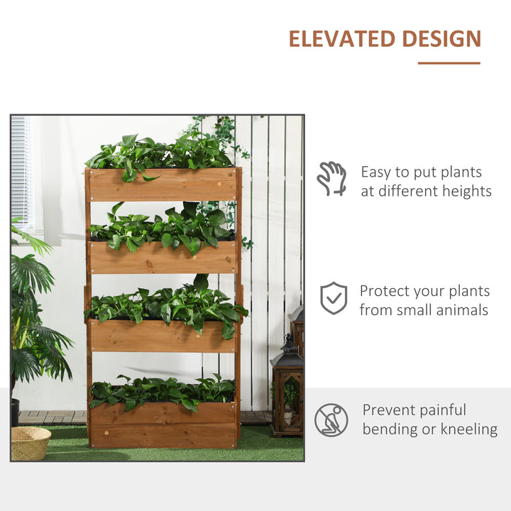 Outsunny 80cm x 45cm x 142cm 4-Tier Raised Garden Bed