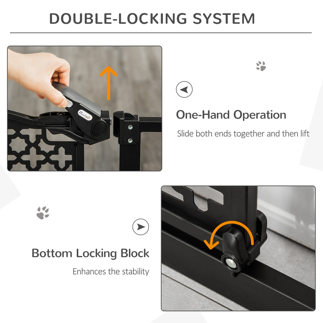 74-105 cm Pet Safety Gate Barrier Stair Pressure Fit with Auto Close and Double Locking for Doorways